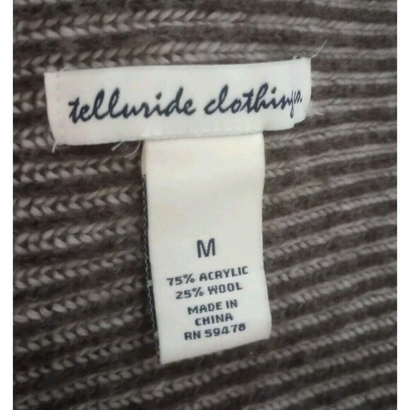 Telluride Clothing Company Cardigan Sweater Open Front Brown Wool Blend Medium - Picture 3 of 4